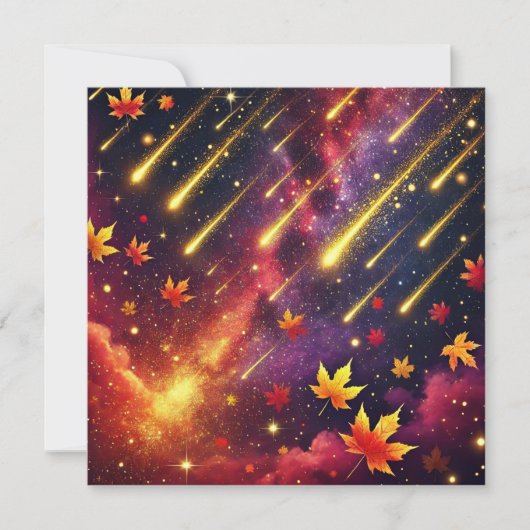 Afdrukbare Herfst Galaxy Meteor Shower Scrapbook Kaart (Voorkant)