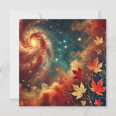 Afdrukbare Herfst Galaxy Nebula Clouds Scrapbook Kaart (Voorkant)