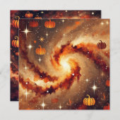 Afdrukbare Herfst Galaxy Pumpkin Spice Scrapbook Kaart (Voorkant / Achterkant)