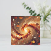 Afdrukbare Herfst Galaxy Pumpkin Spice Scrapbook Kaart (Staand voorkant)