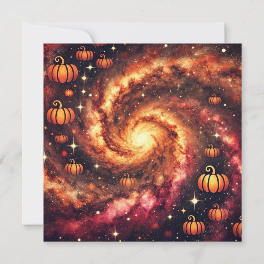 Afdrukbare Herfst Galaxy Pumpkin Spice Scrapbook Kaart (Achterkant)