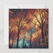 Afdrukbare Herfst Galaxy Twilight Forest Scrapbook Kaart (Achterkant)