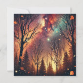 Afdrukbare Herfst Galaxy Twilight Forest Scrapbook Kaart (Voorkant)