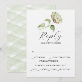 Afdrukbare Hydrangea Huwelijk RSVP Kaarten