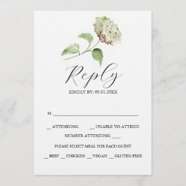 Afdrukbare Hydrangea Huwelijk RSVP Kaarten