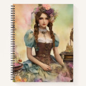 Afdrukbare junk journal naturel vrouw notitieboek (Voorkant)