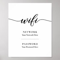 Afdrukbare kalligrafie van het WiFi-wachtwoord net