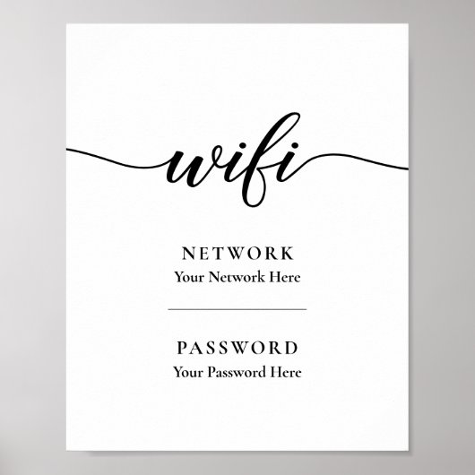 Afdrukbare kalligrafie van het WiFi-wachtwoord net Poster (Voorkant)