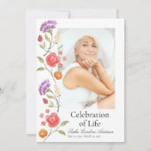 Afdrukbare kant Bloemen Viering van het Life-progr Kaart (Voorkant)