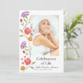 Afdrukbare kant Bloemen Viering van het Life-progr Kaart (Staand voorkant)