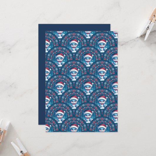 Afdrukbare Kawaii Christmas Beer Mandala Deco Scal Kaart (Voorkant / Achterkant in situ)