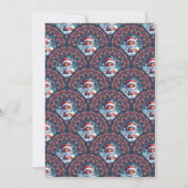 Afdrukbare Kawaii Christmas Fox Art Deco Scallops Kaart (Voorkant)