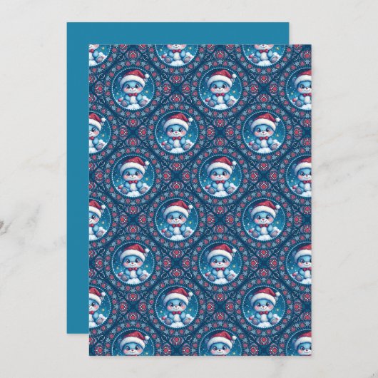 Afdrukbare Kawaii Feestelijke Beer Mandala Diamond Kaart (Voorkant / Achterkant)