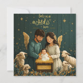 Afdrukbare kerst Christus Kind Bijbel Verzen Papie Kaart (Achterkant)