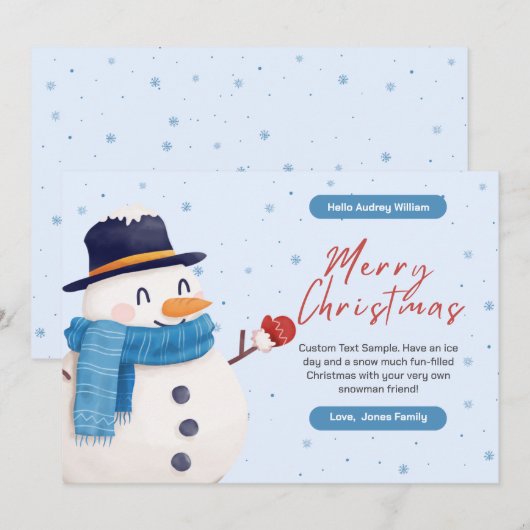 Afdrukbare Kerst Kaart Kerst Kaart Online (Voorkant / Achterkant)