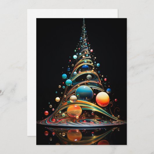 Afdrukbare kerst Kaarten - Abstracte kerst (Voorkant / Achterkant)