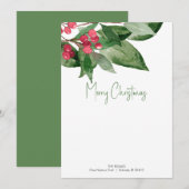 Afdrukbare Kerst Stationery Vakantie Botanicals Feestdagenkaart (Voorkant / Achterkant)