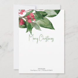 Afdrukbare Kerst Stationery Vakantie Botanicals Feestdagenkaart