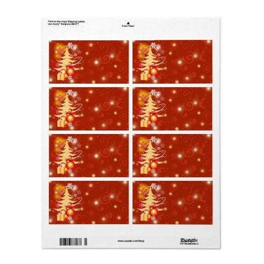 Afdrukbare kerstcadeaubonnen etiket (Full Sheet)