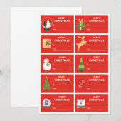 Afdrukbare kerstcadeautags kaart (Voorkant / Achterkant)