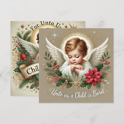 Afdrukbare Kerstelijke Bijbeltekst Baby Jezus Scra Kaart (Voorkant / Achterkant)