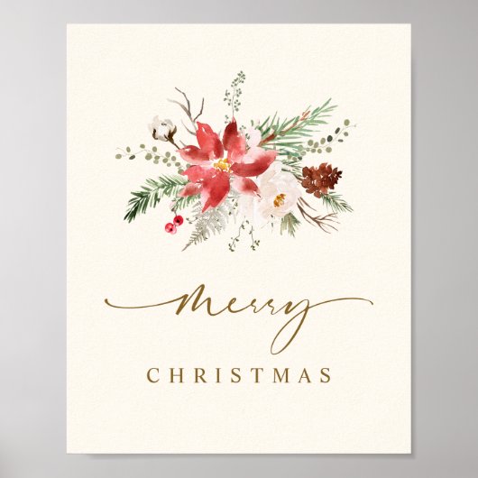 Afdrukbare Kerstmis Wall Art Elegante Boho groen Poster (Voorkant)