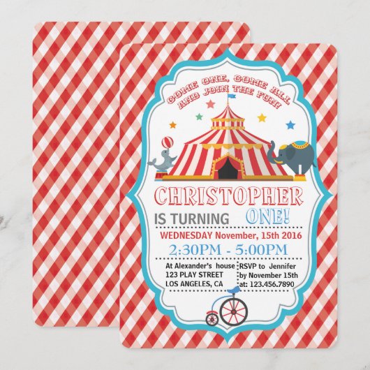 Afdrukbare kinder feestuitnodigingen collectie kaart (Voorkant / Achterkant)