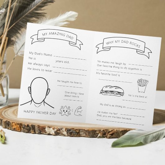 Afdrukbare Kleurplaat Happy Vaderdag Kaart