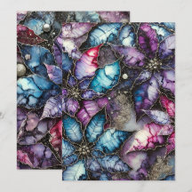 Afdrukbare kleurrijke Galaxy Alcohol Ink Poinsetti