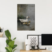 Afdrukbare Kunst van Eendenfamilie, Minimalistisch Poster (Thuiskantoor)