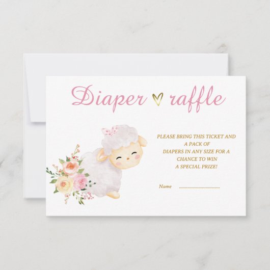 Afdrukbare Lamb Luier loterij sjabloon (Voorkant)