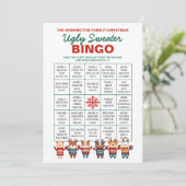 Afdrukbare lelijke trui Bingo spel Feestdagenkaart (Staand voorkant)
