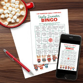 Afdrukbare lelijke trui Bingo spel Feestdagenkaart