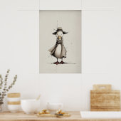 Afdrukbare lente-eend kunst, minimalistische print (Keuken)