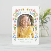 Afdrukbare lente Flora Pasen Groet Kaart (Staand voorkant)