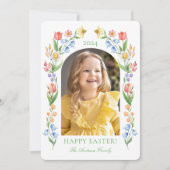 Afdrukbare lente Flora Pasen Groet Kaart (Voorkant)