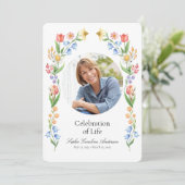 Afdrukbare lente Flora Viering van het Leven Progr Kaart (Staand voorkant)