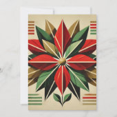 Afdrukbare Mid-Century Modern Poinsettia Scrapbook Kaart (Voorkant)