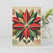 Afdrukbare Mid-Century Modern Poinsettia Scrapbook Kaart (Staand voorkant)