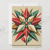 Afdrukbare Mid-Century Modern Poinsettia Scrapbook Kaart (Achterkant)
