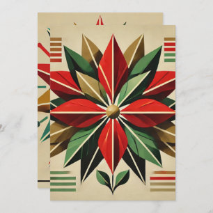Afdrukbare Mid-Century Modern Poinsettia Scrapbook Kaart