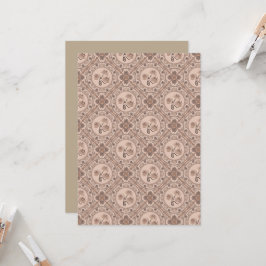 Afdrukbare Mocha Rococo Revival Mandala Geo Tegel Kaart