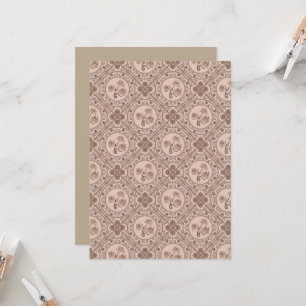 Afdrukbare Mocha Rococo Revival Mandala Geo Tegel Kaart