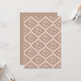 Afdrukbare Mocha Rococo Revival Mandala Retro Ogee Kaart