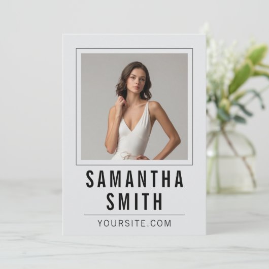 Afdrukbare Model Comp Kaart Sjabloon Ontwerp (Staand voorkant)