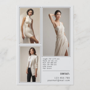 Afdrukbare Model Comp Kaart Sjabloon Ontwerp