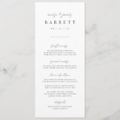 Afdrukbare Modern Minimaal Bruiloft Menu Kaart (Voorkant)