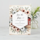 Afdrukbare Moderne Barnyard Wedding Save The Date (Staand voorkant)