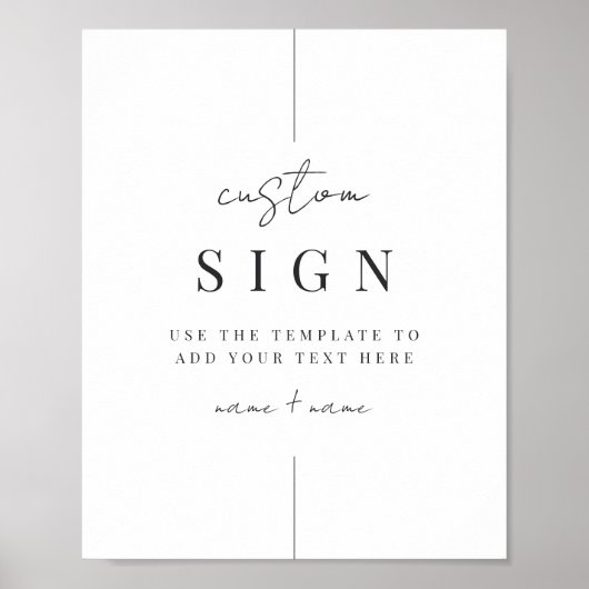 Afdrukbare moderne minimale script bruiloft teken poster (Voorkant)