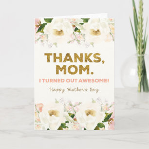 afdrukbare Moederdag-Kaart Mom Flowers Kaart